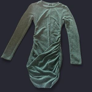 Windsor Green Long-Sleeve Ruched Bodycon Dress